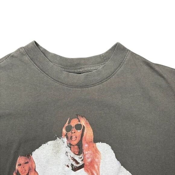 Mary J Blige Relaxed Boyfriend Tee Shirt Womens XS Gray Graphic Print Hip Hop - Picture 2 of 10